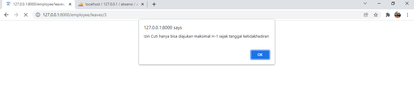 13  Batasan Pengajuan Maksimum H-1 untuk Izin Cuti