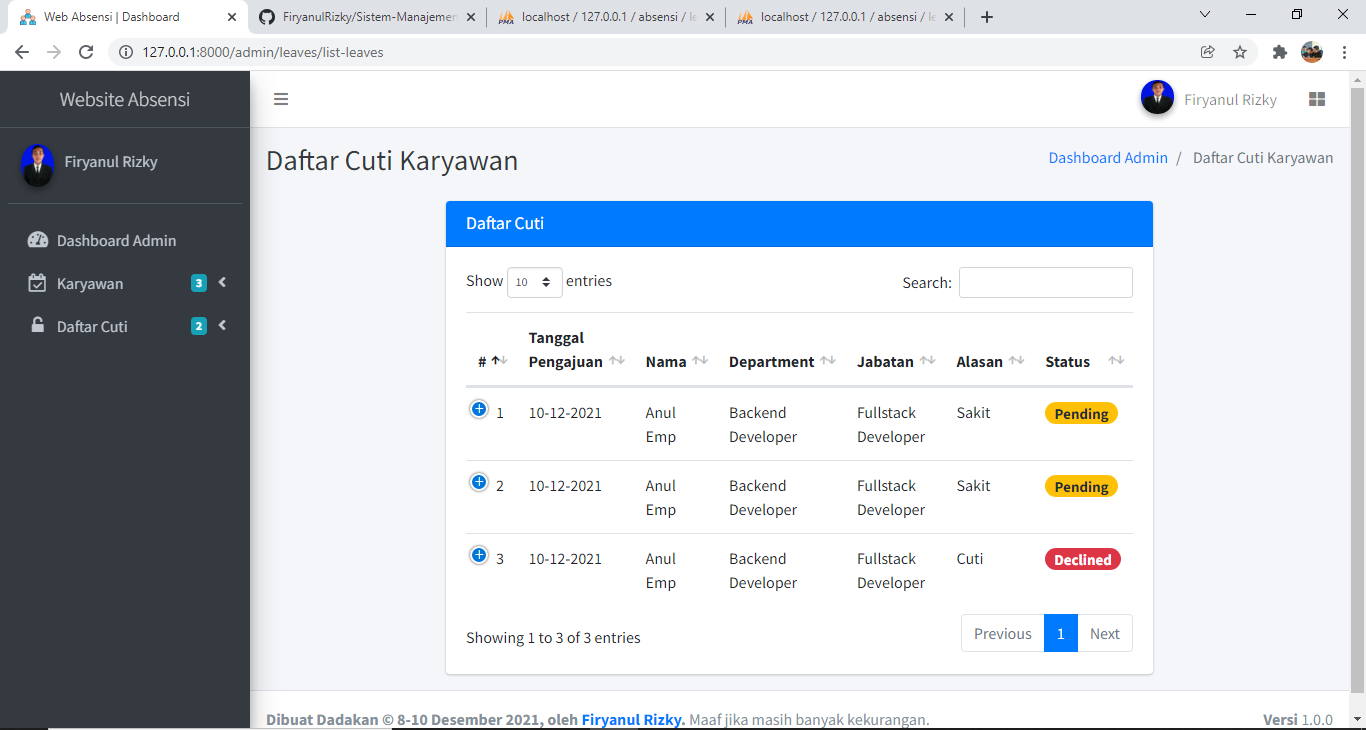 3  List Cuti Karyawan