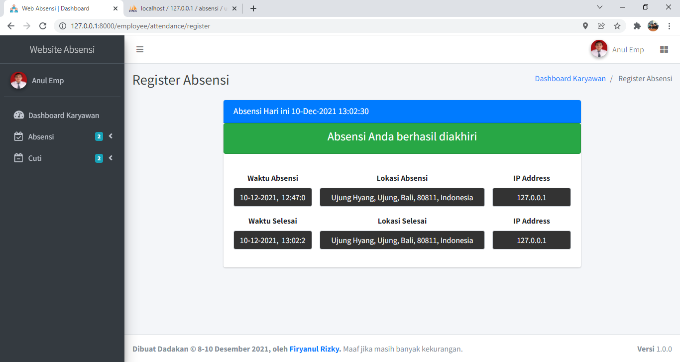 8  Absen Keluar Karyawan