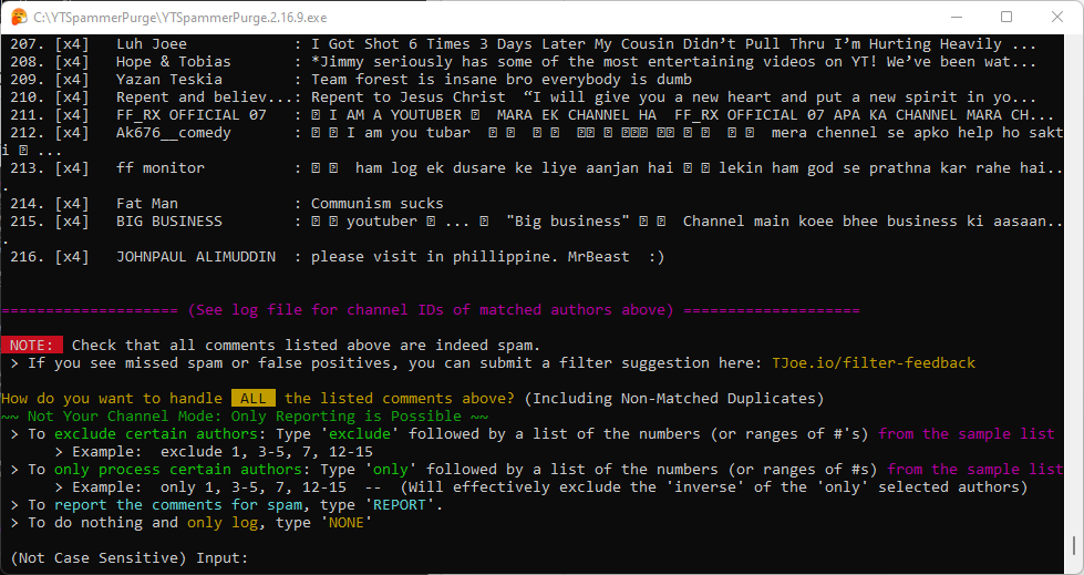 Match Samples and Deletion Menu