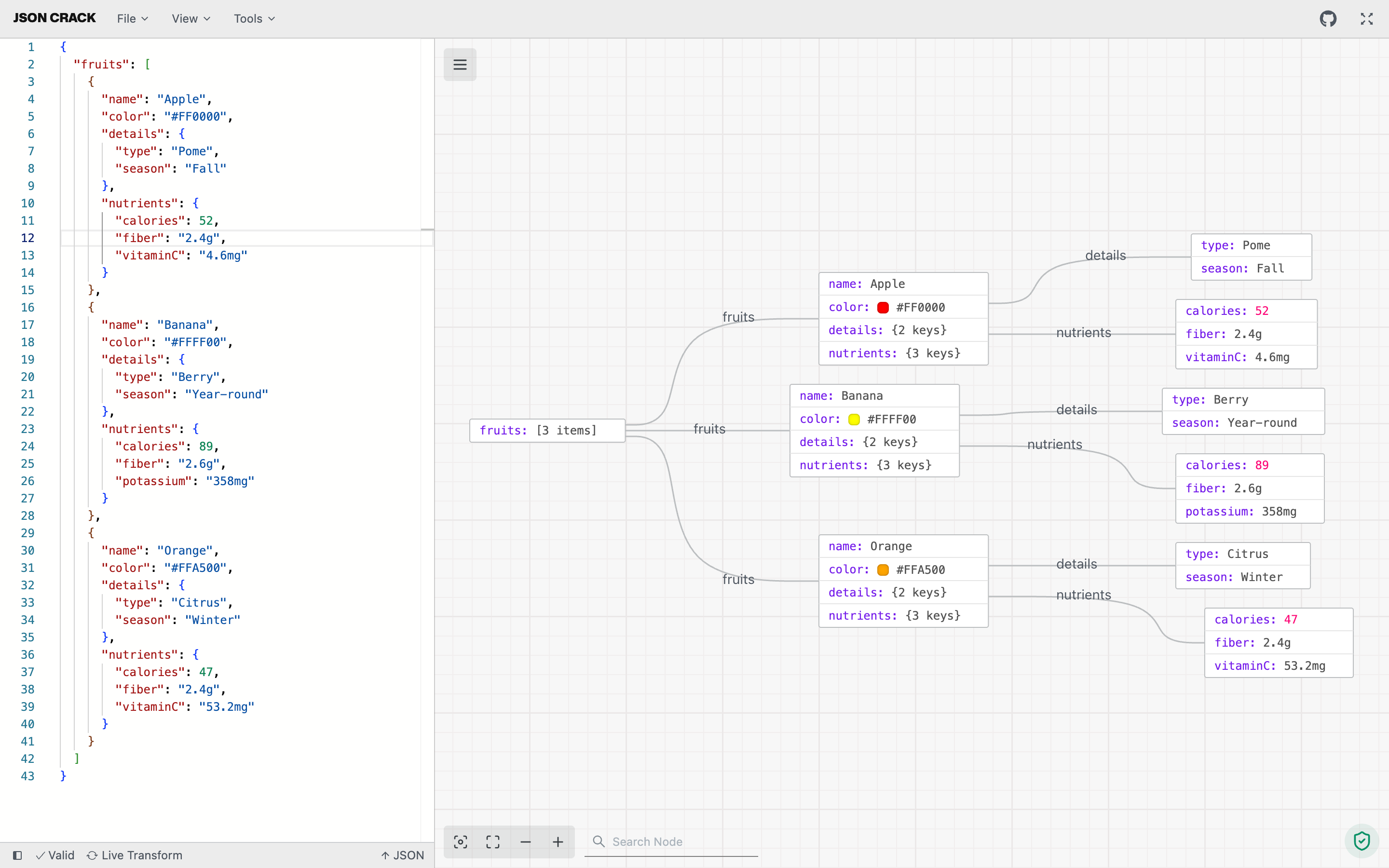 JSON Crack editor