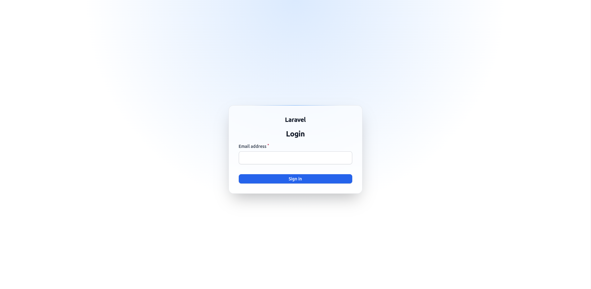 Screenshot of Login