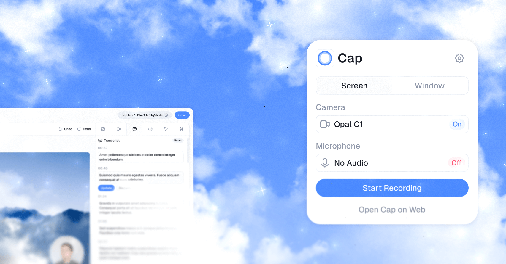 Cap app preview