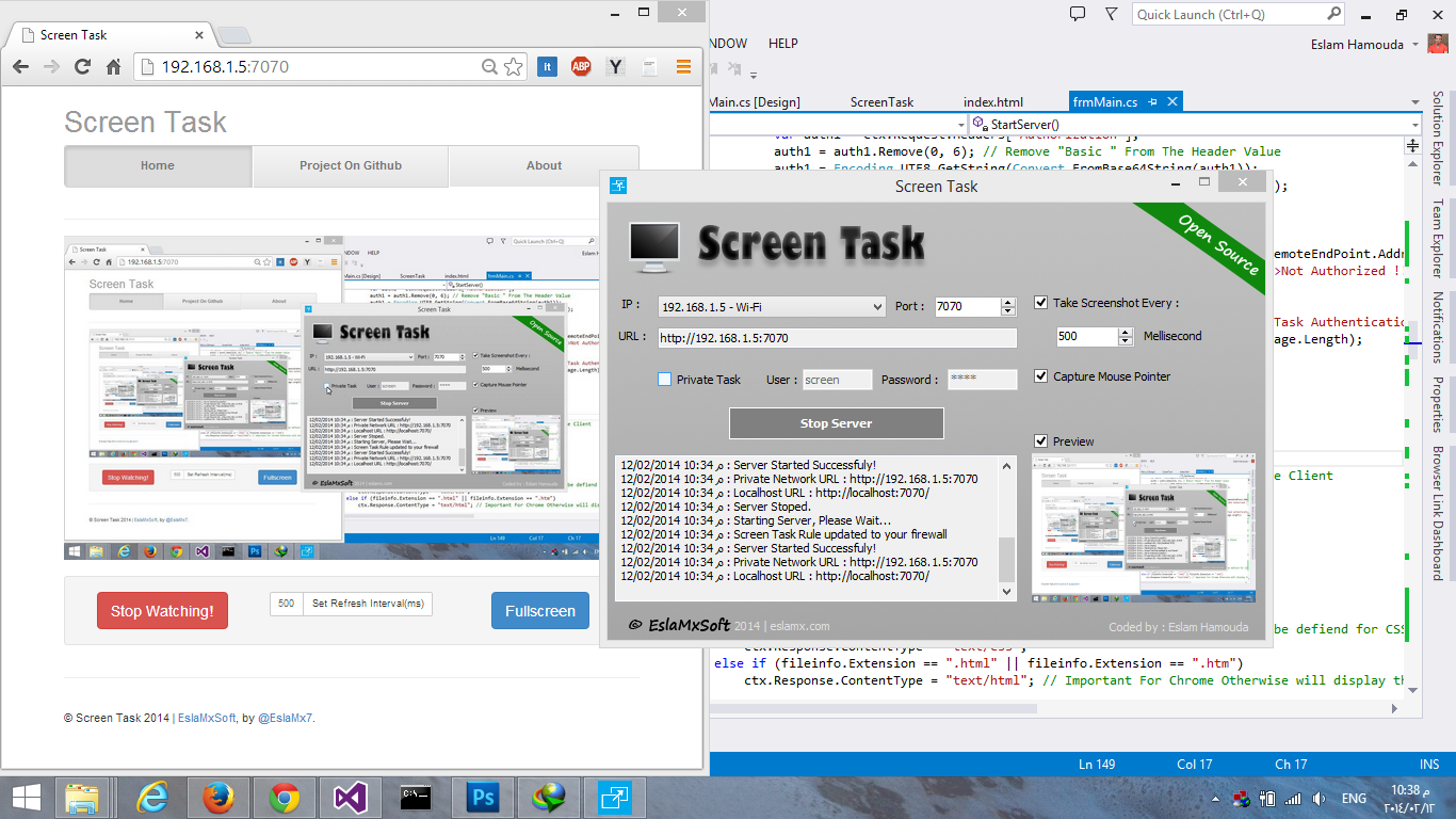 Screen Task WebUI