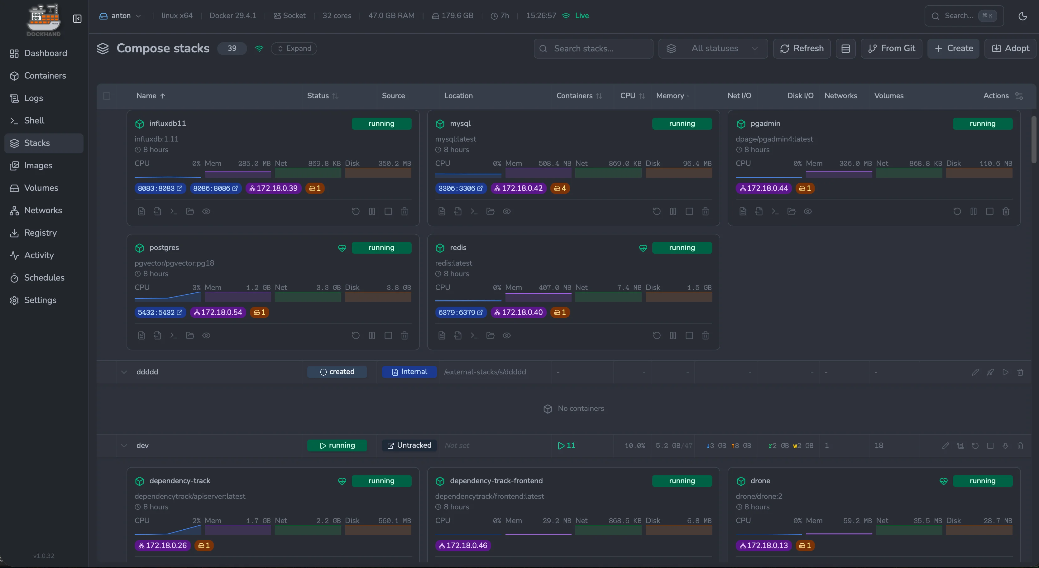 Compose stacks