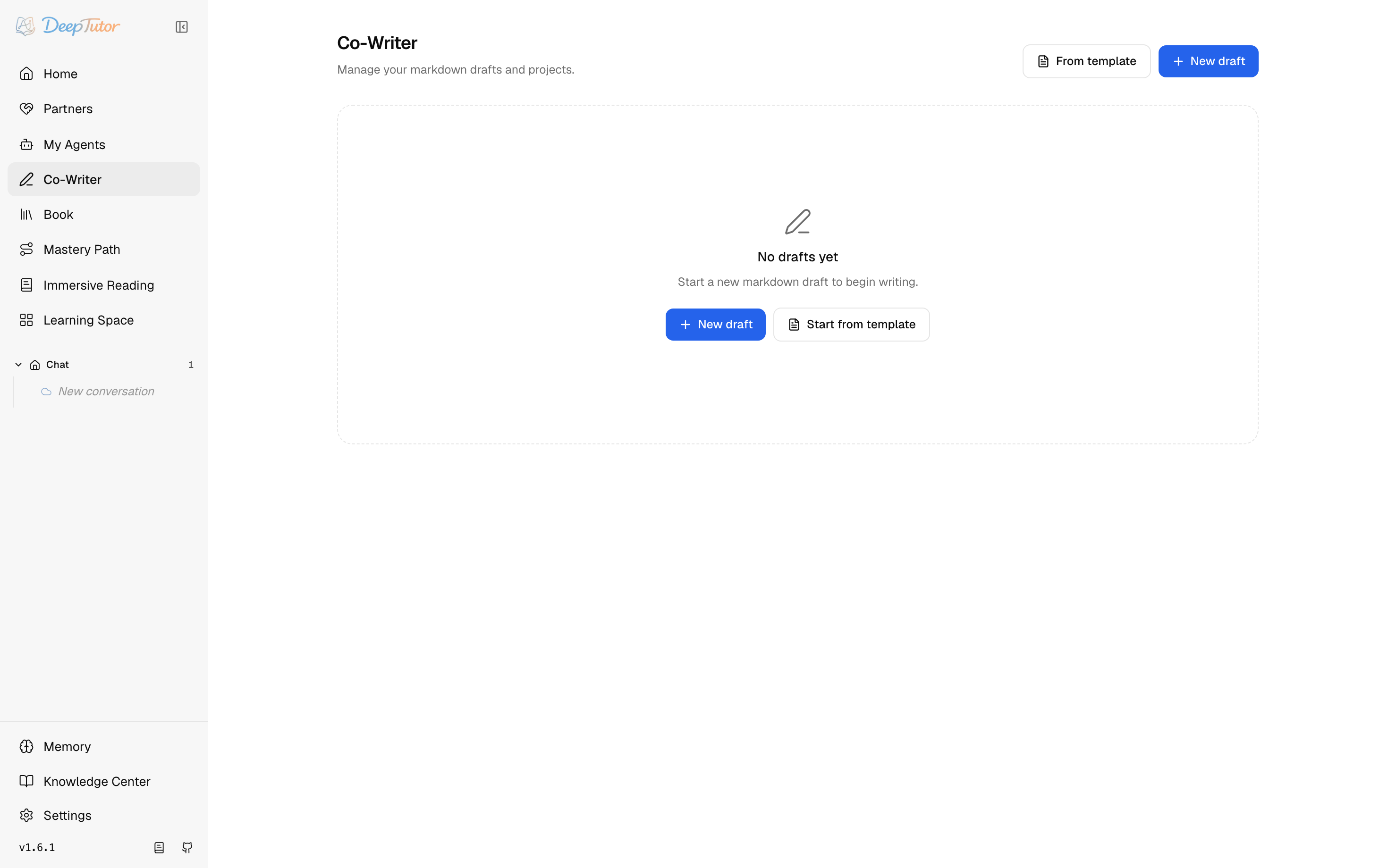 DeepTutor Co-Writer workspace