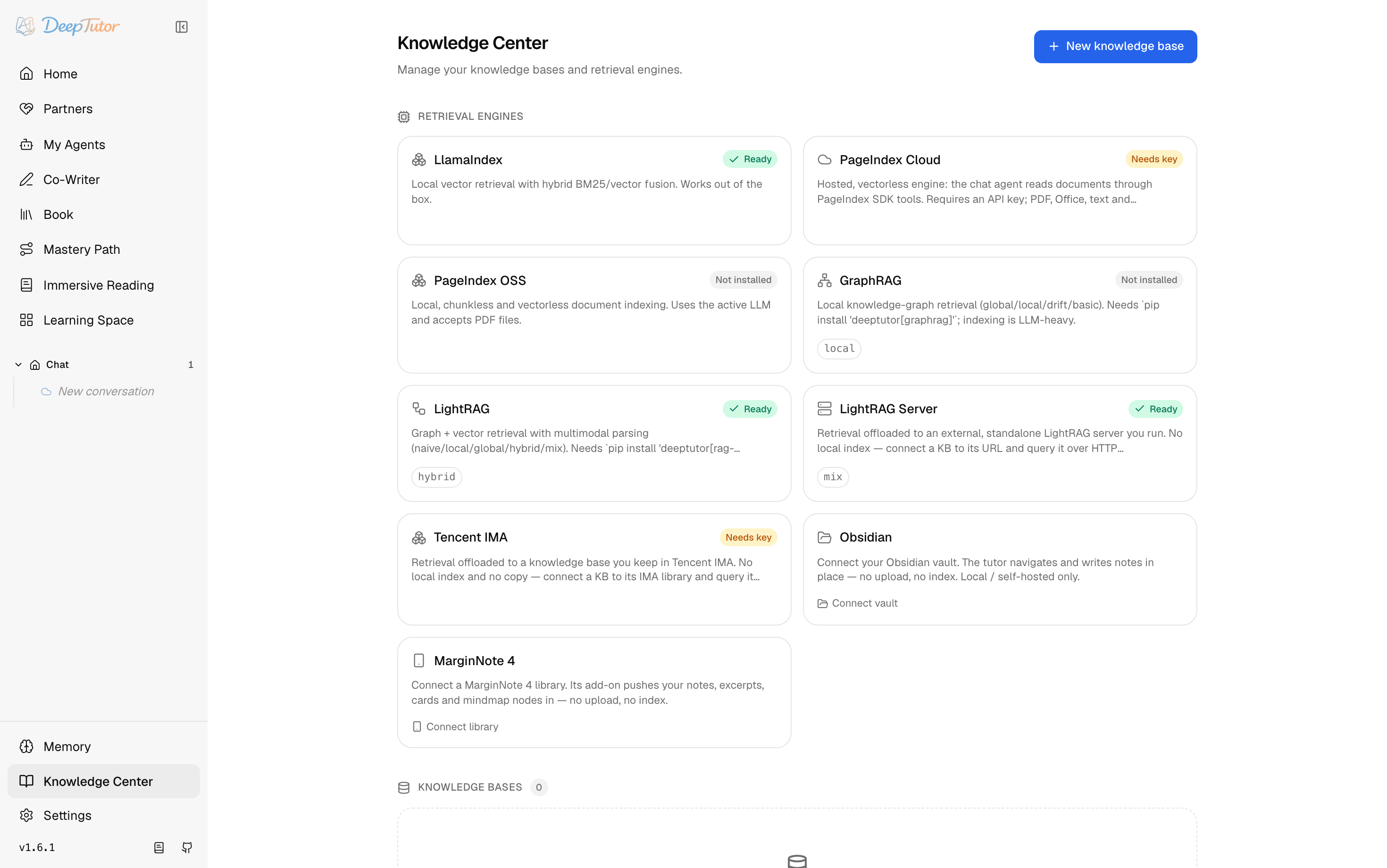 DeepTutor Knowledge Center