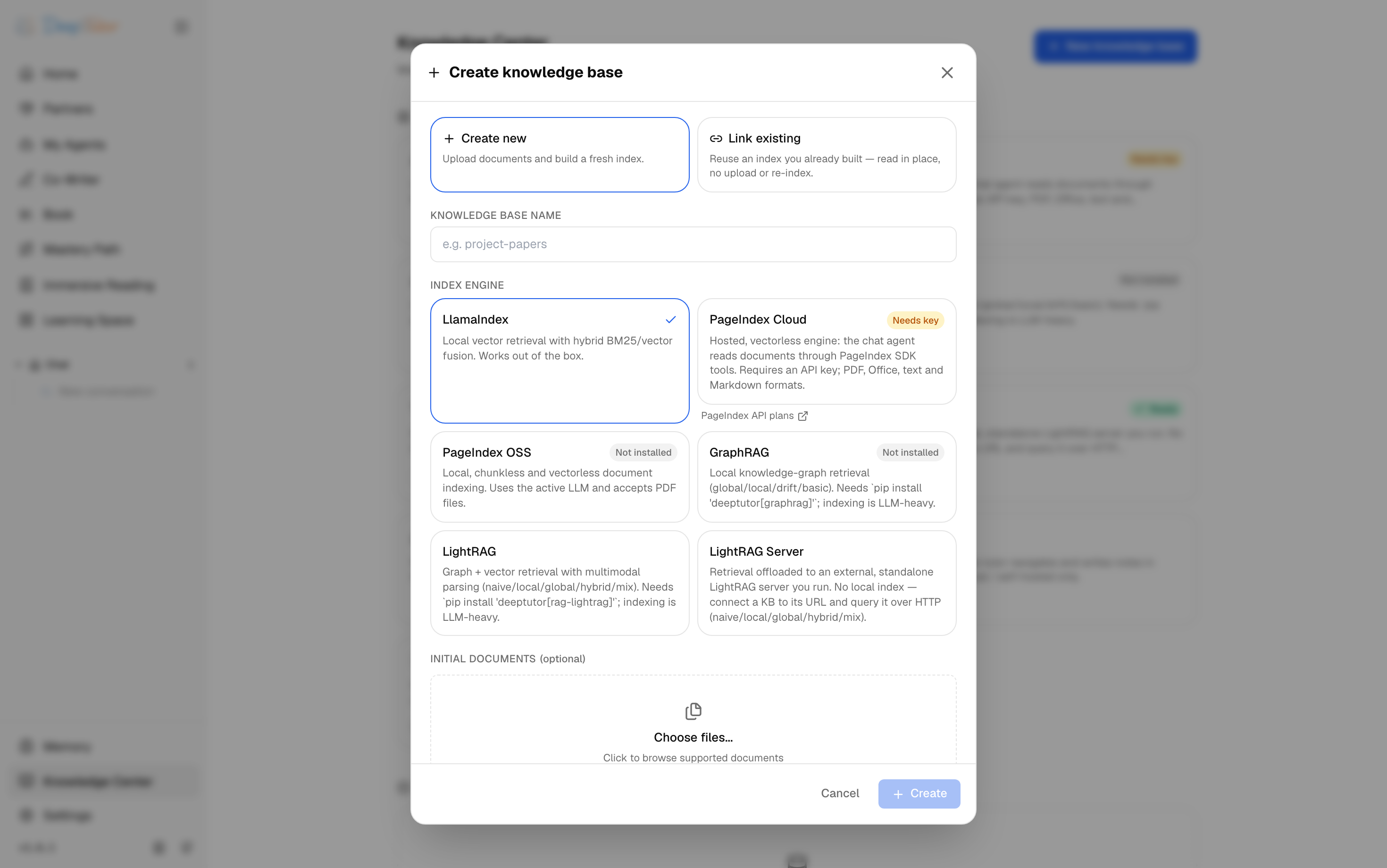Create a knowledge base