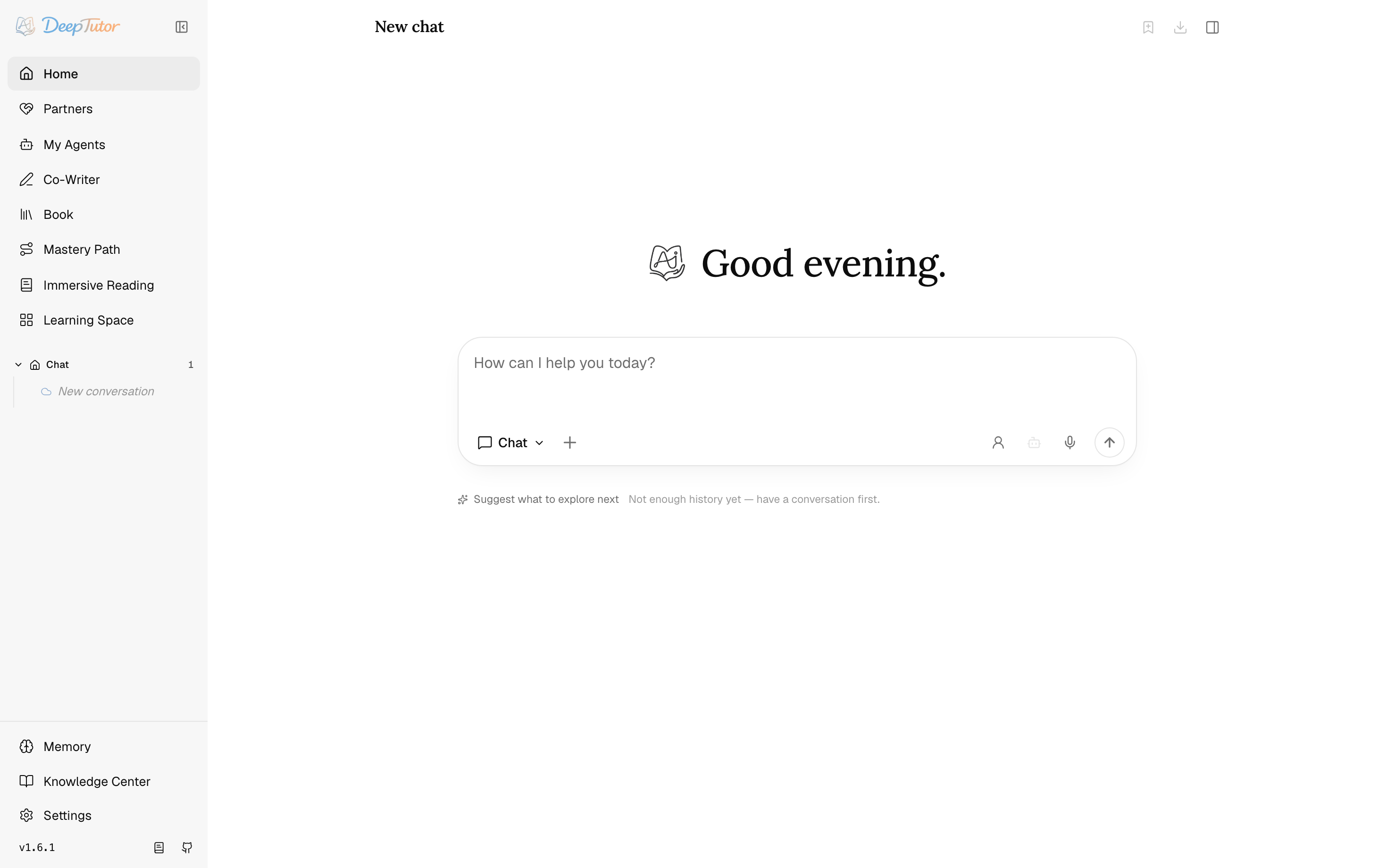 DeepTutor chat workspace
