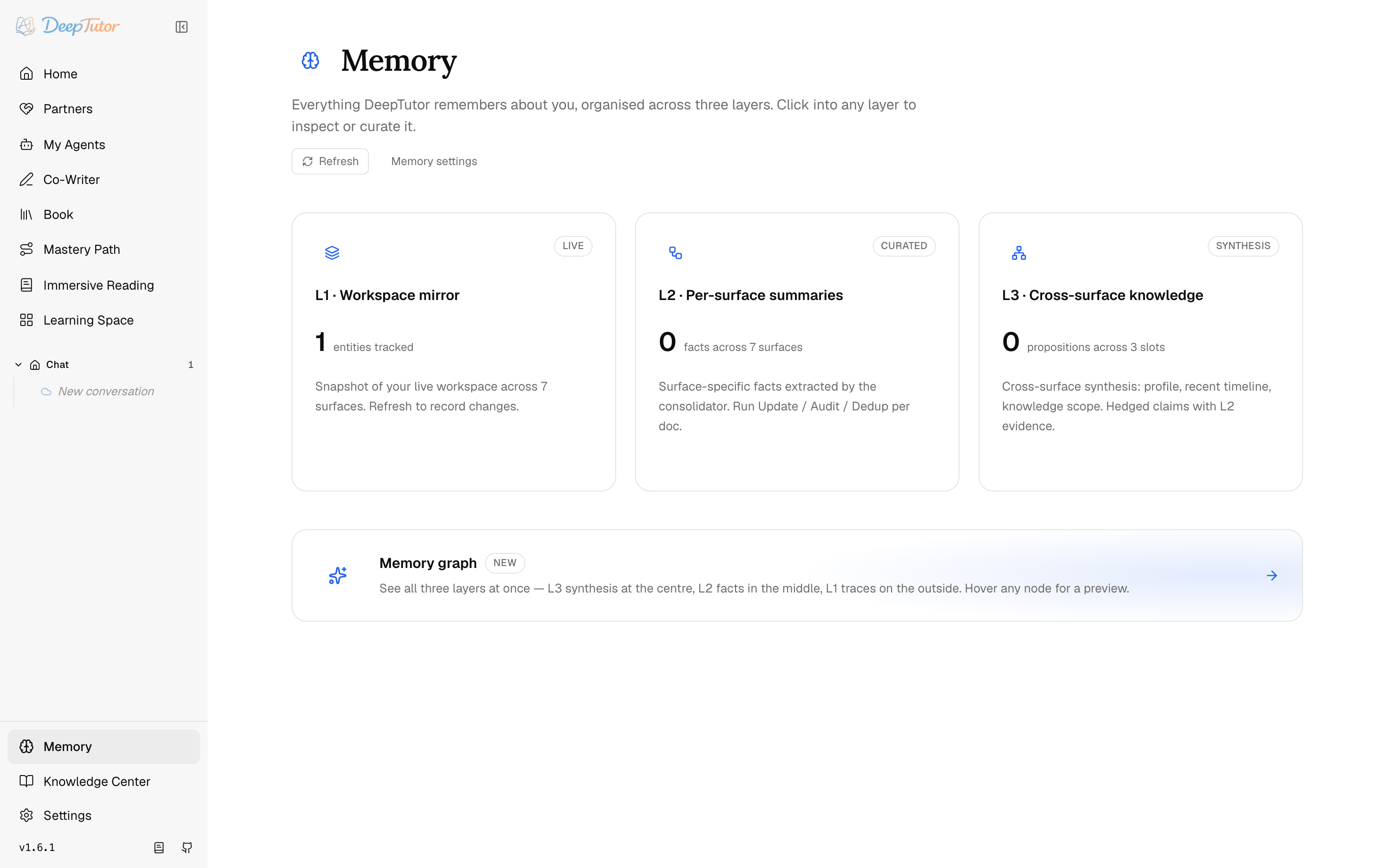 DeepTutor memory overview
