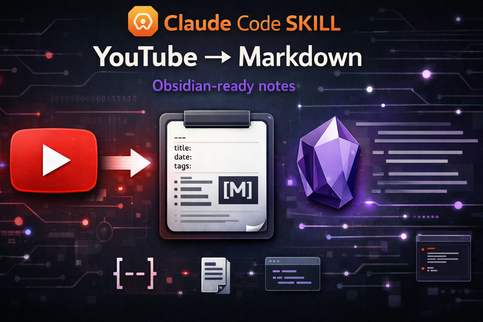 YouTube Fetcher to Markdown — archival note skill