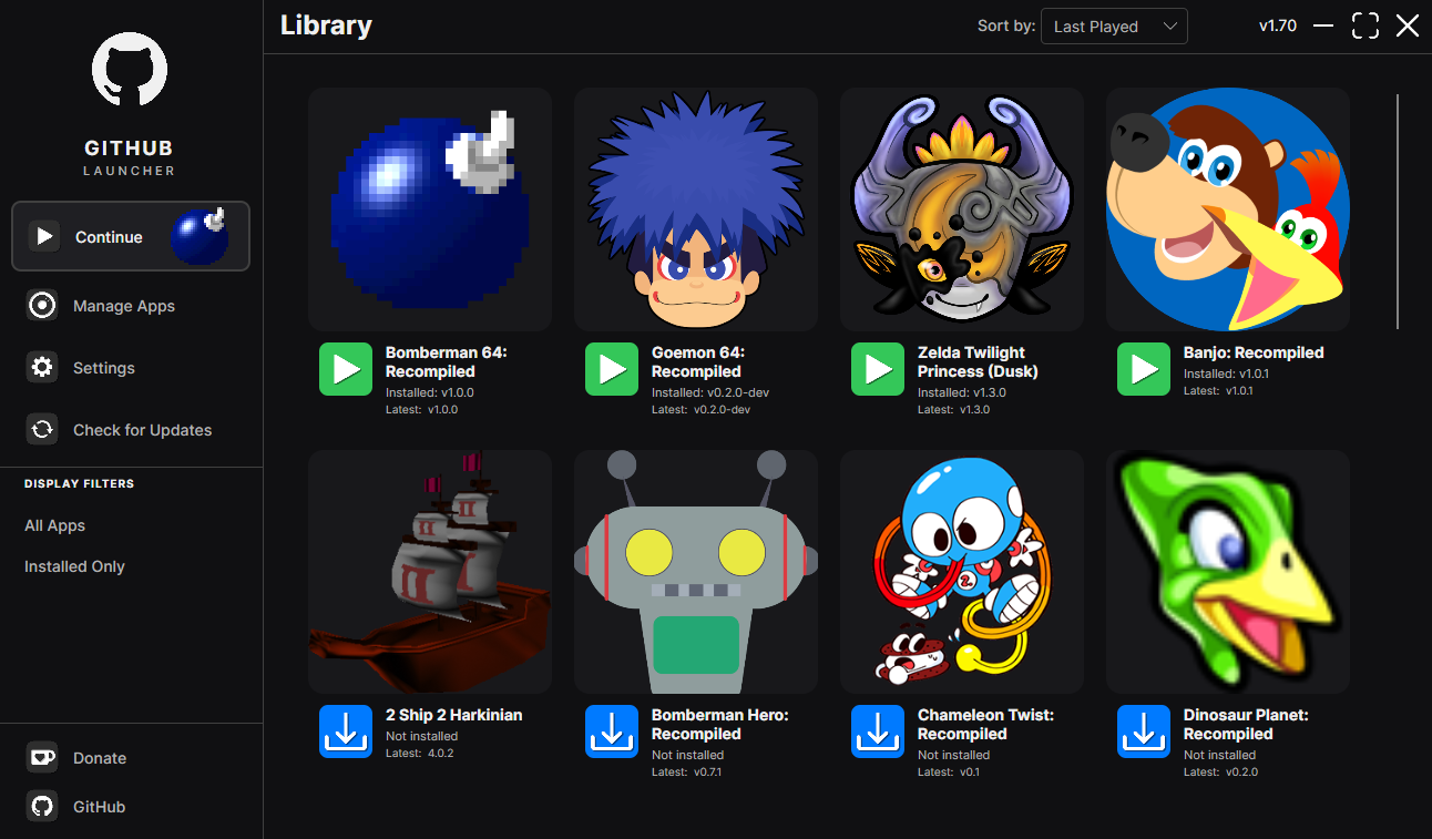 Github Launcher Screenshot