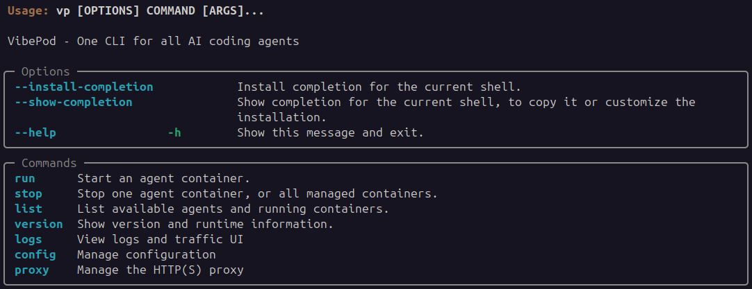 VibePod CLI preview