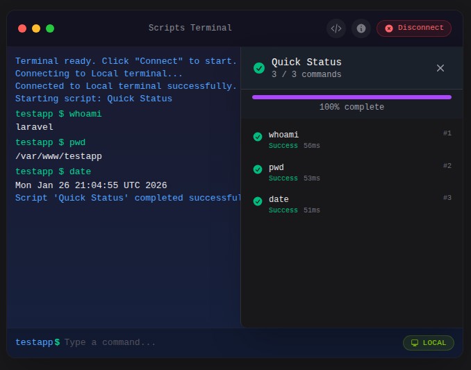 Script Execution Status