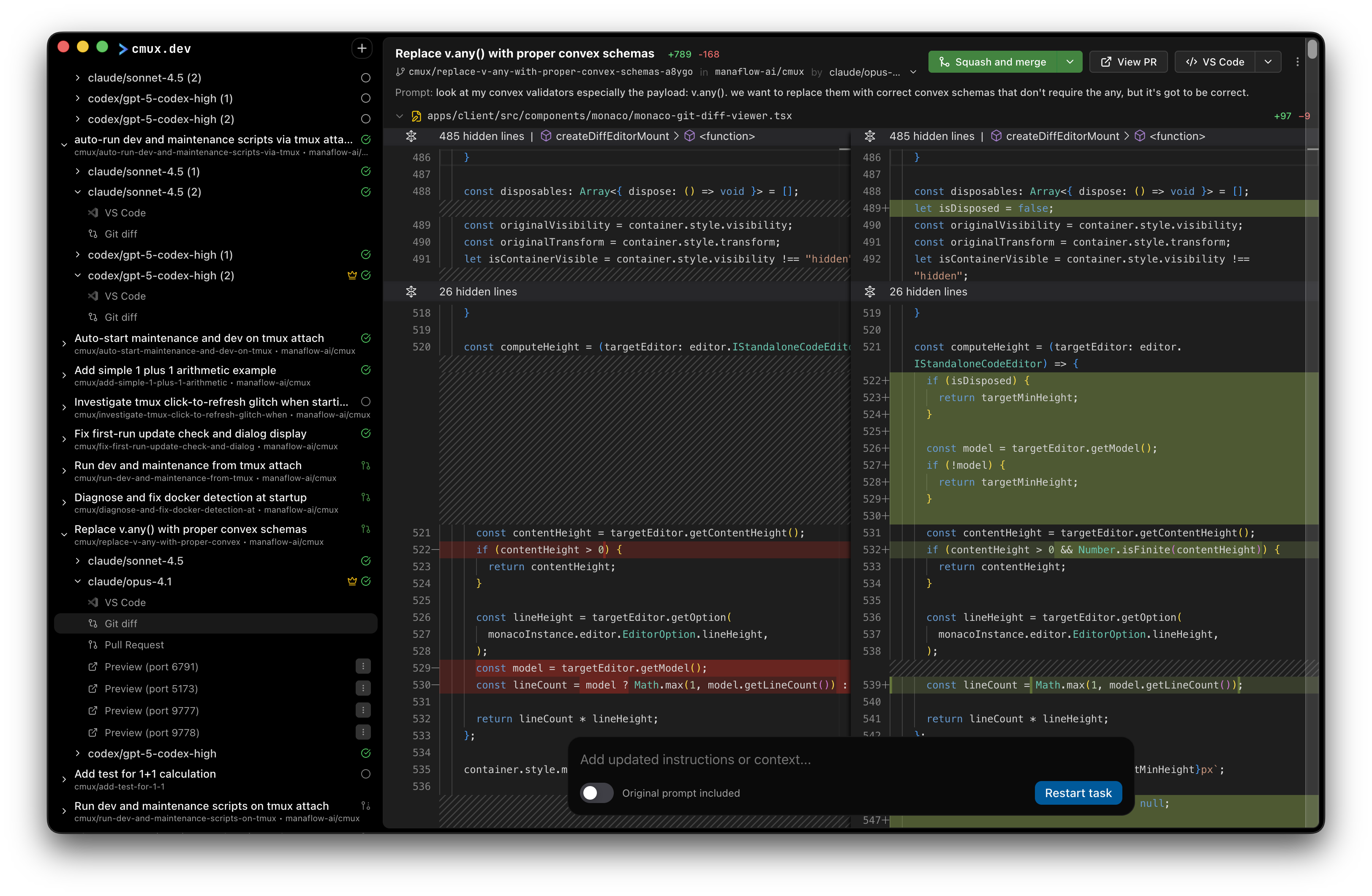 Pull request review with git diff