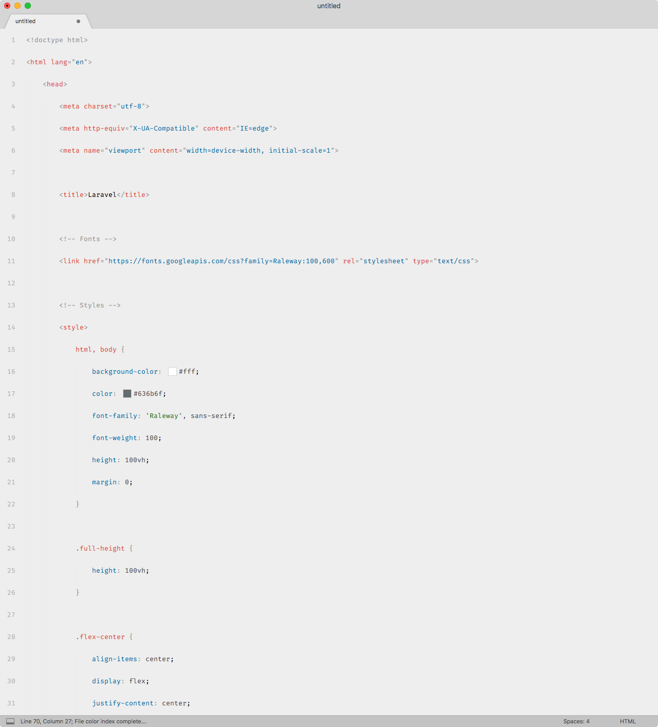HTML syntax highlighting