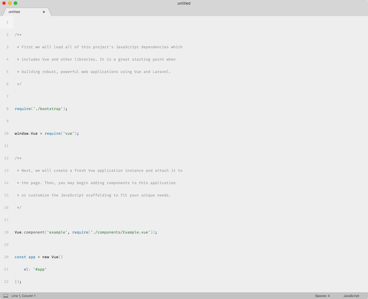 JavaScript syntax highlighting