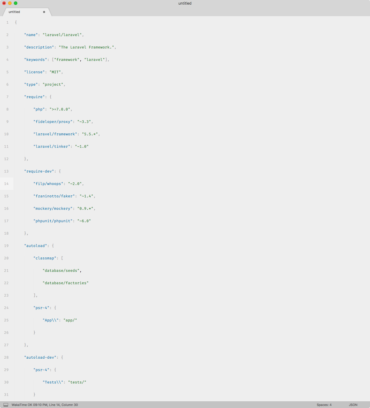 JSON syntax highlighting