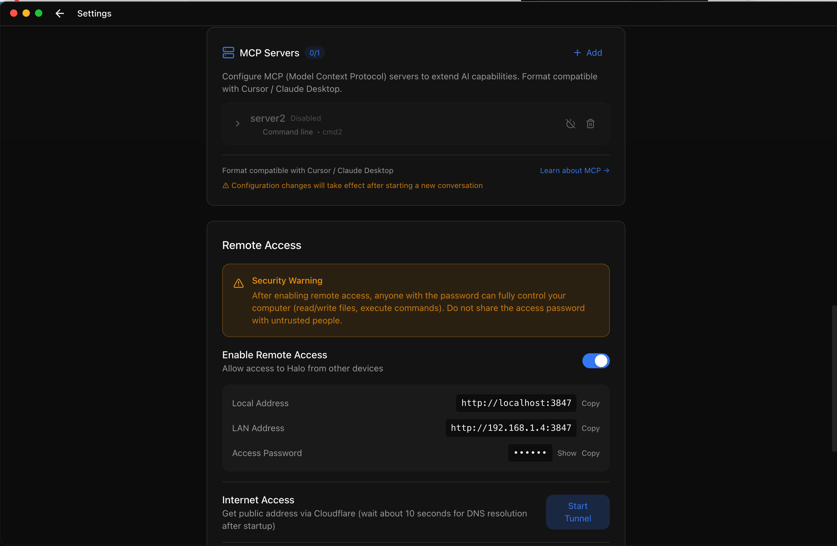 Remote Settings