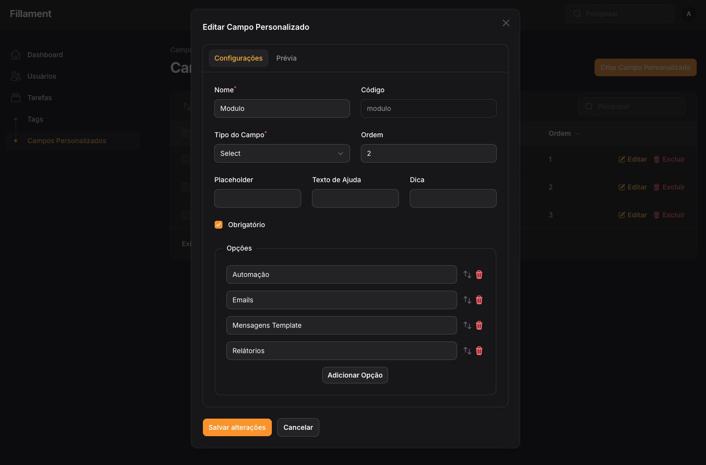 Task List Screen