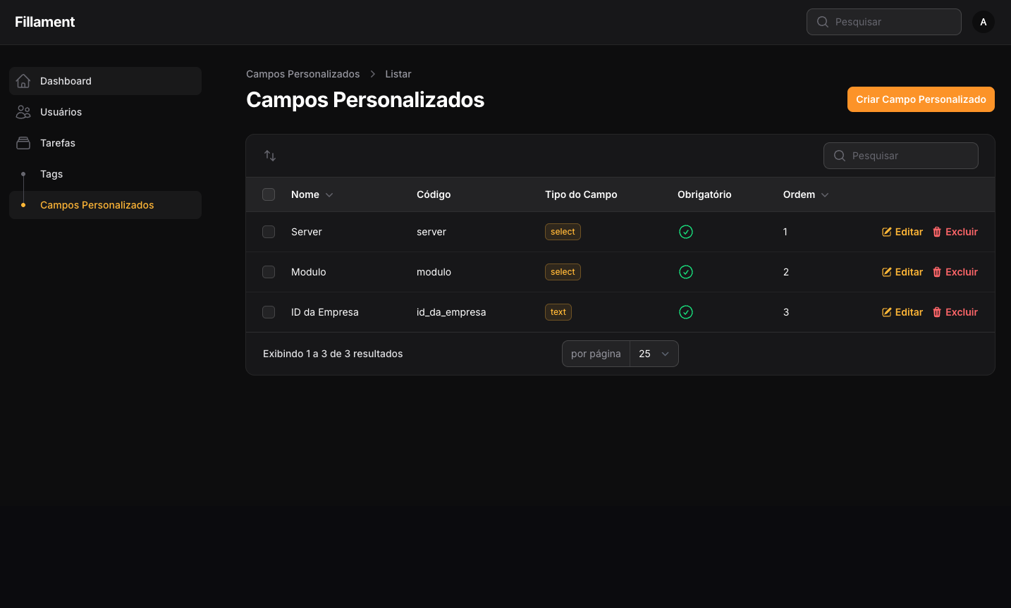 Task List Screen
