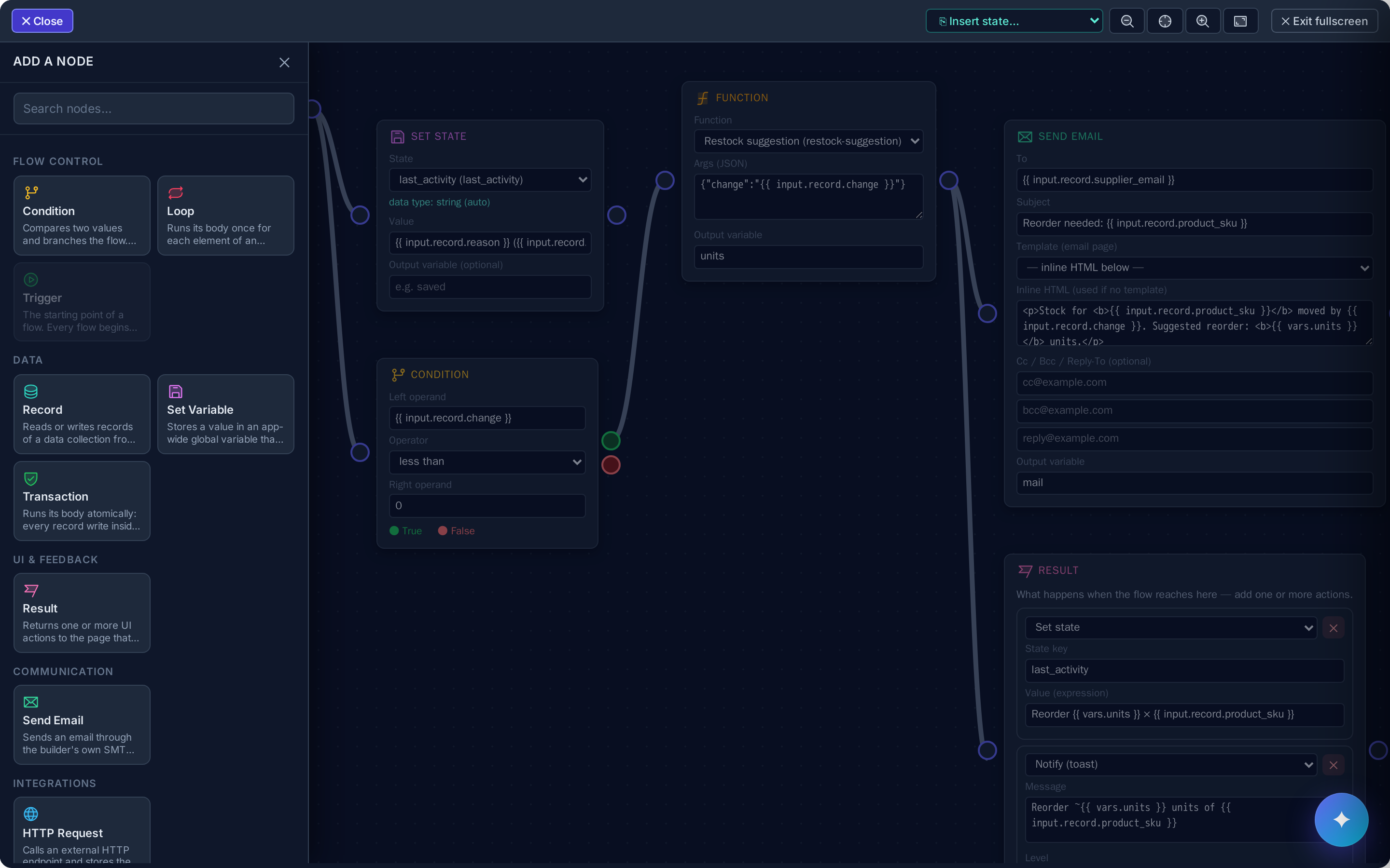 Flow editor