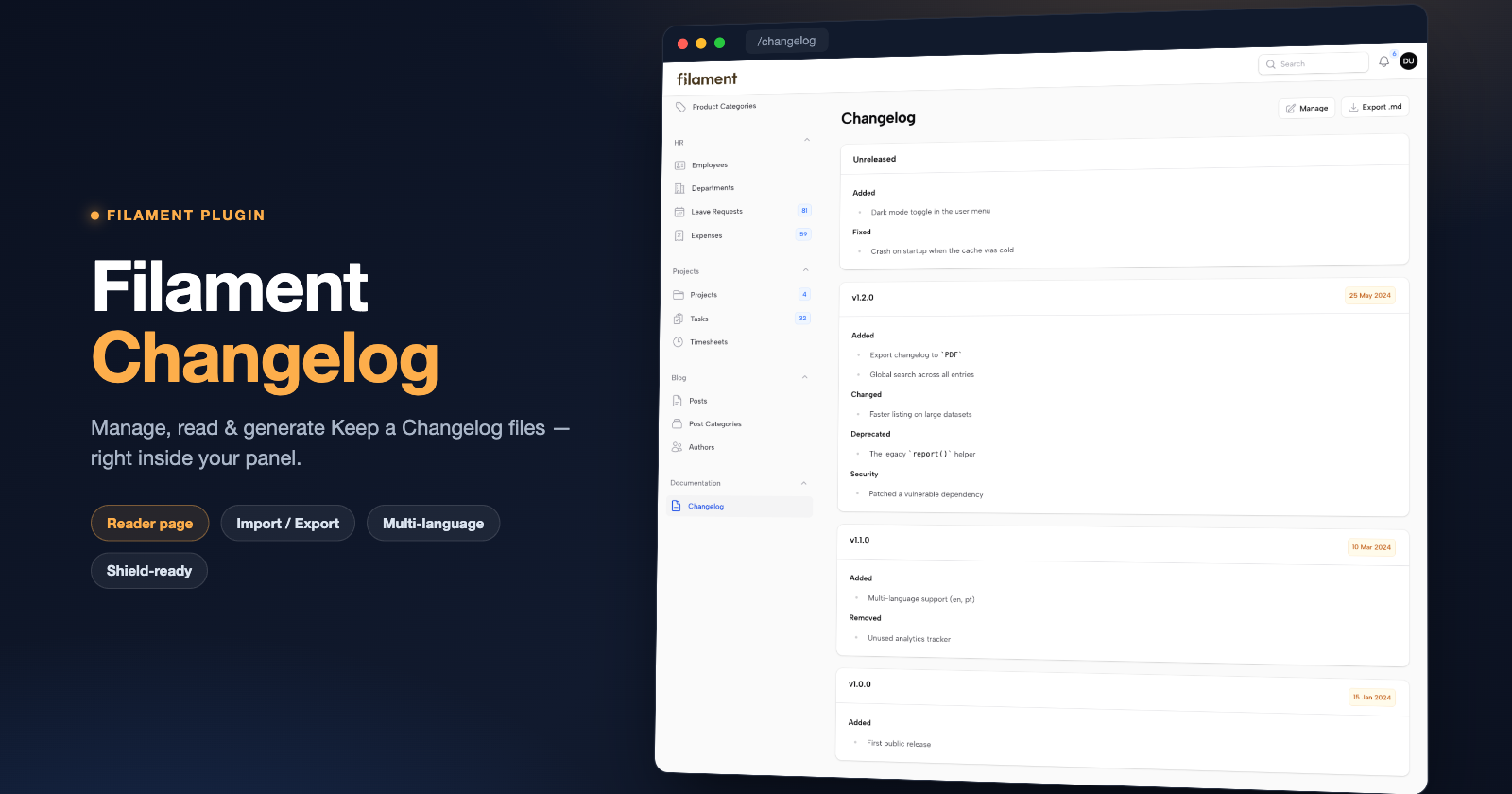 Filament Changelog