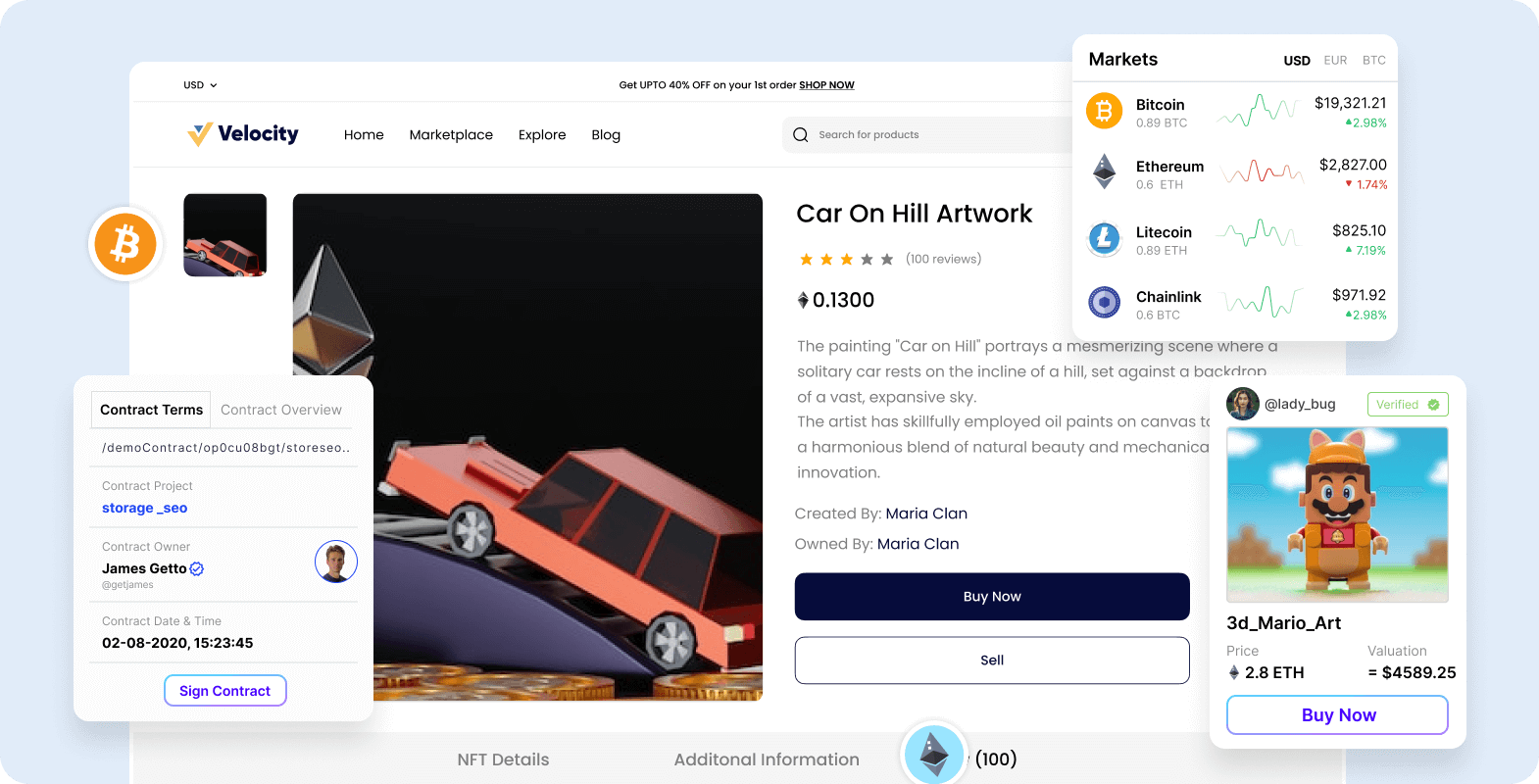 Decentralized Ecommerce Example Screens