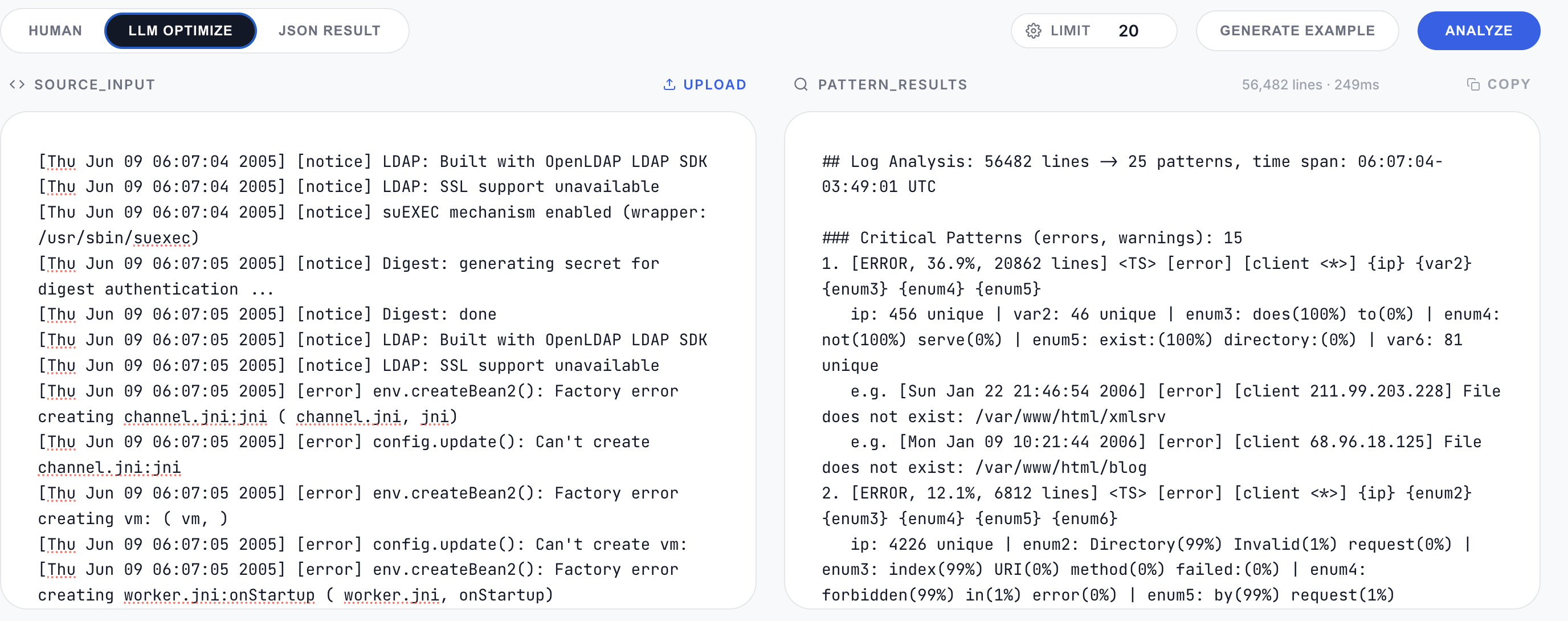 LLM-optimized output