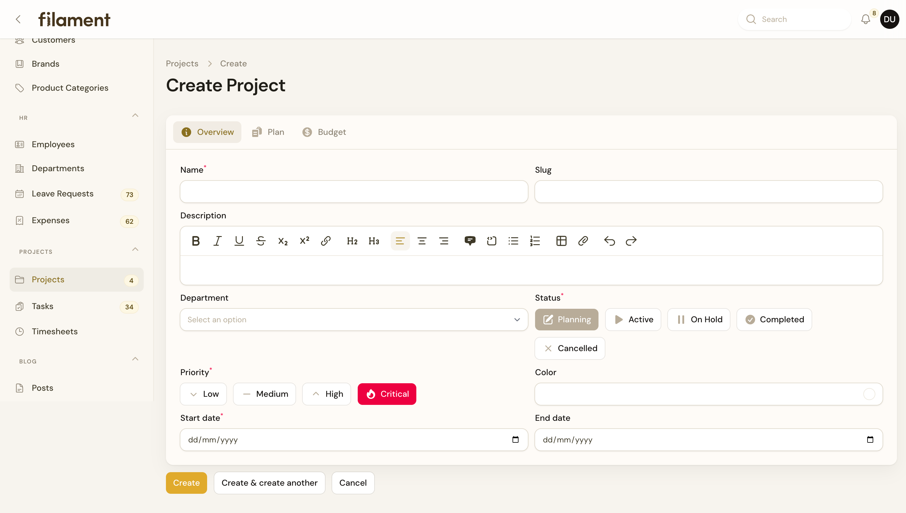 Create Project Light