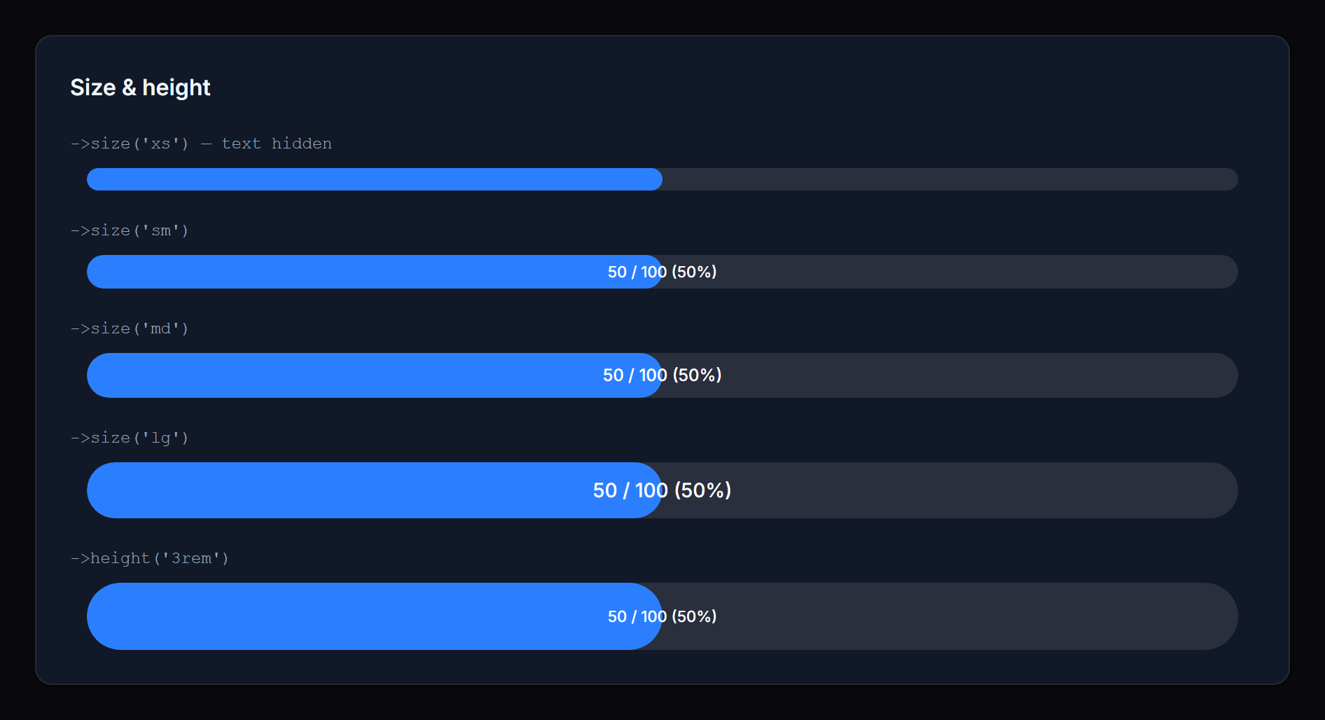Size and height (dark)