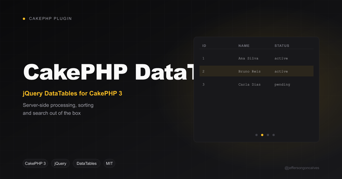CakePHP DataTables
