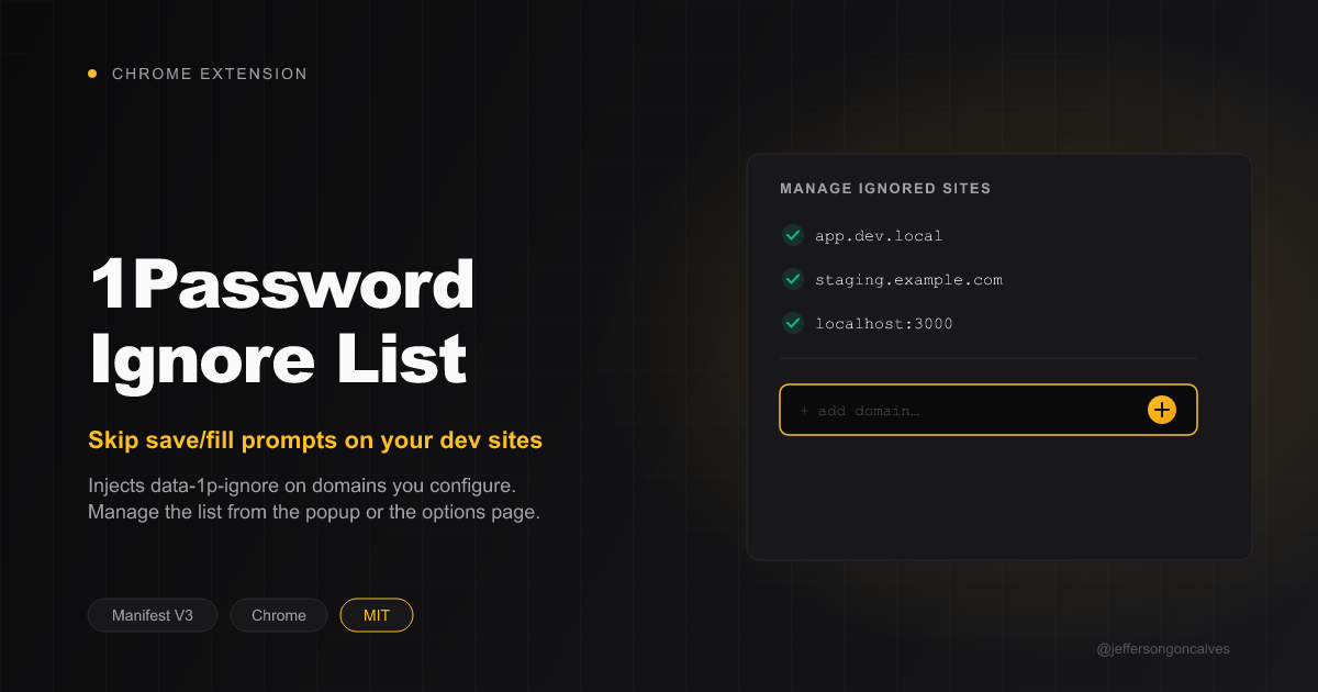 1Password Ignore List