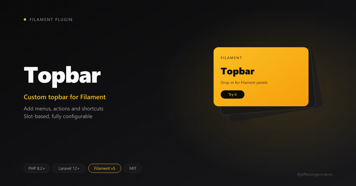 Filament Topbar