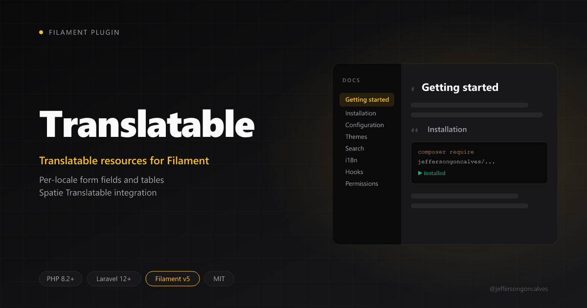 Filament Translatable