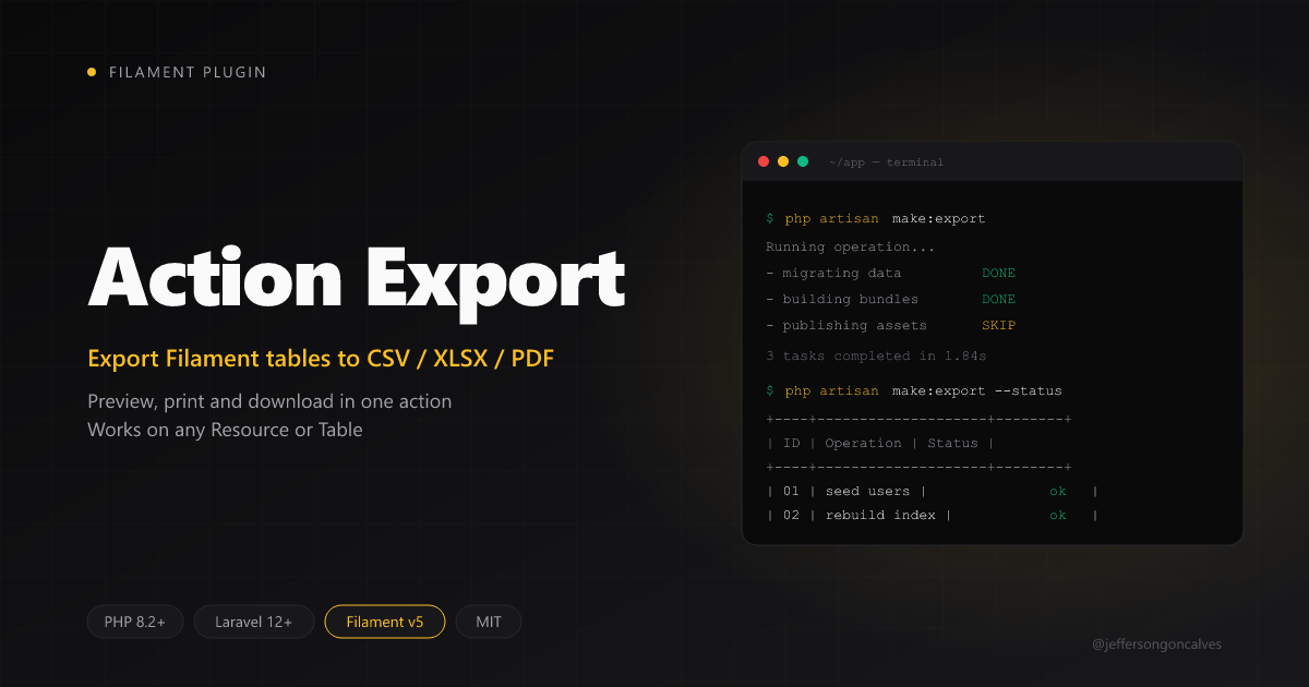 Filament Action Export