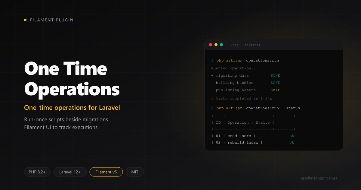 Filament One Time Operations