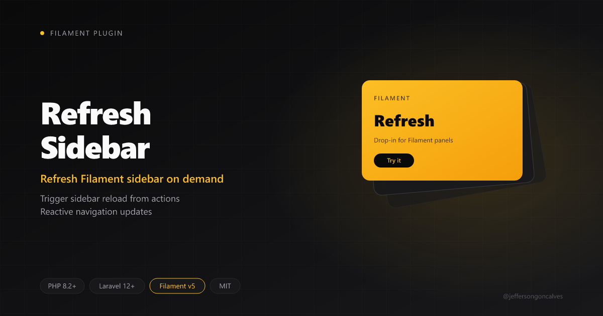 Filament Refresh Sidebar