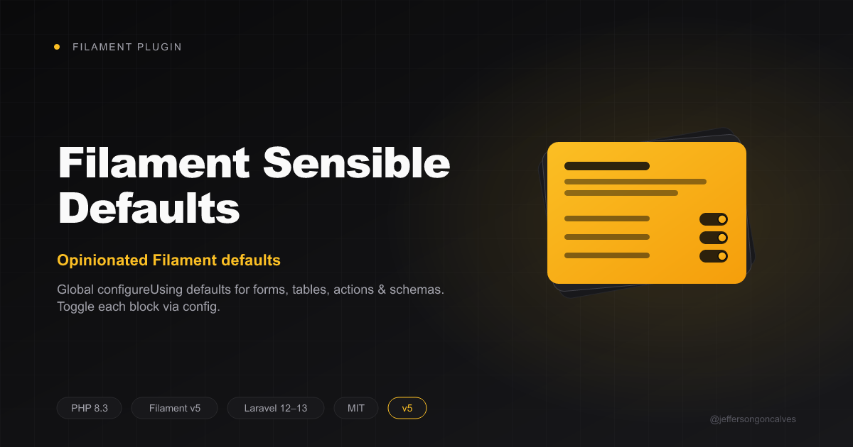 Filament Sensible Defaults