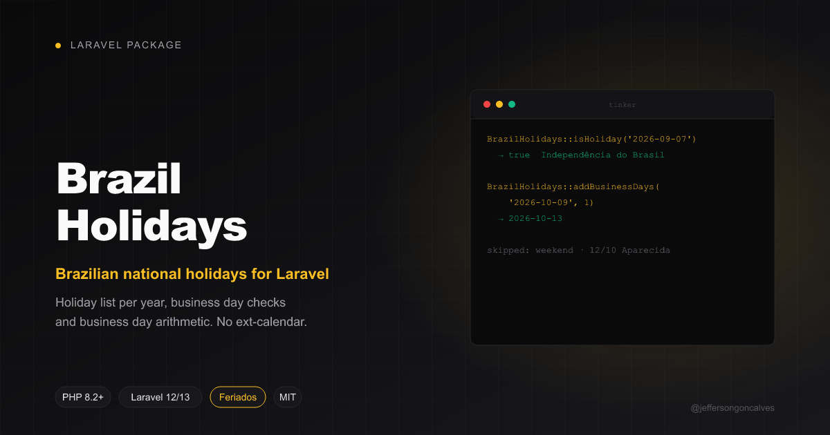 Laravel Brazil Holidays
