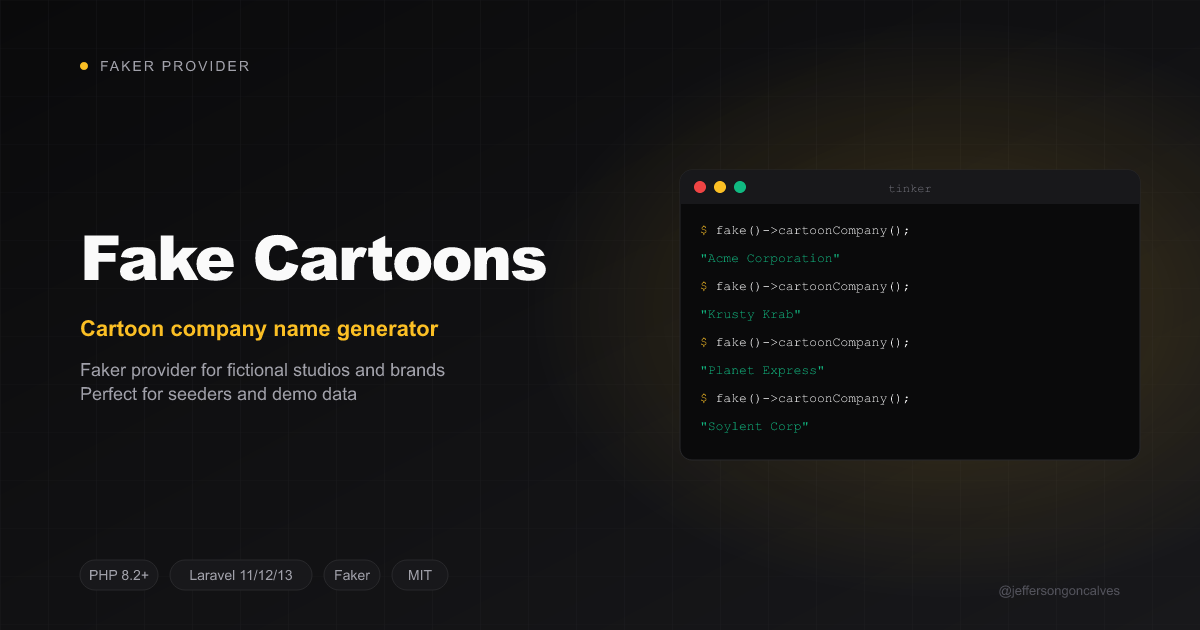 Laravel Fake Cartoons