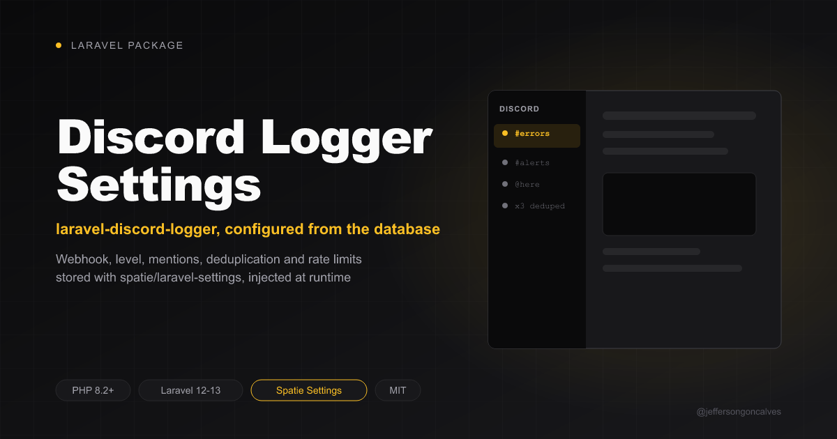 Laravel Settings Discord Logger