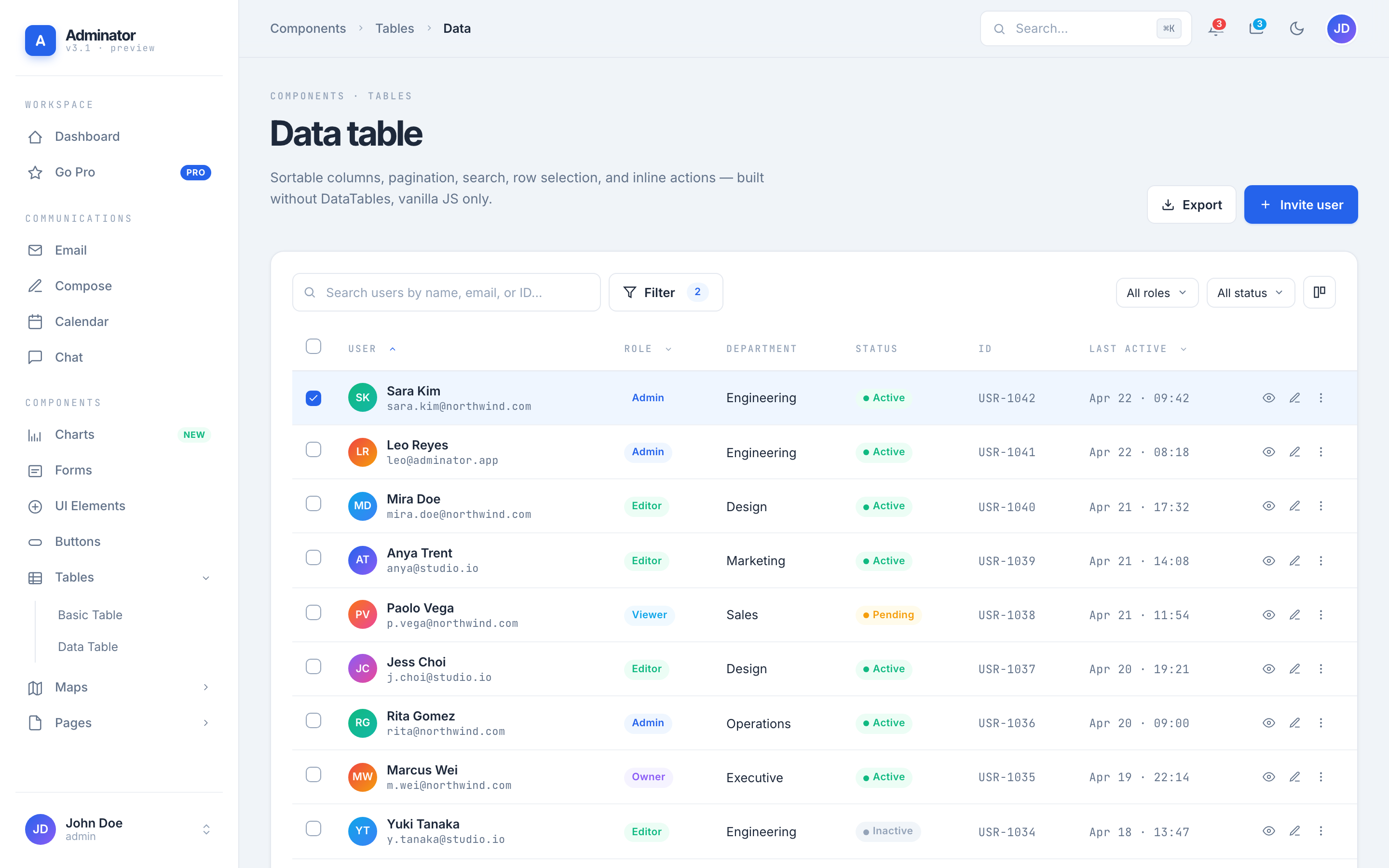 Data Table