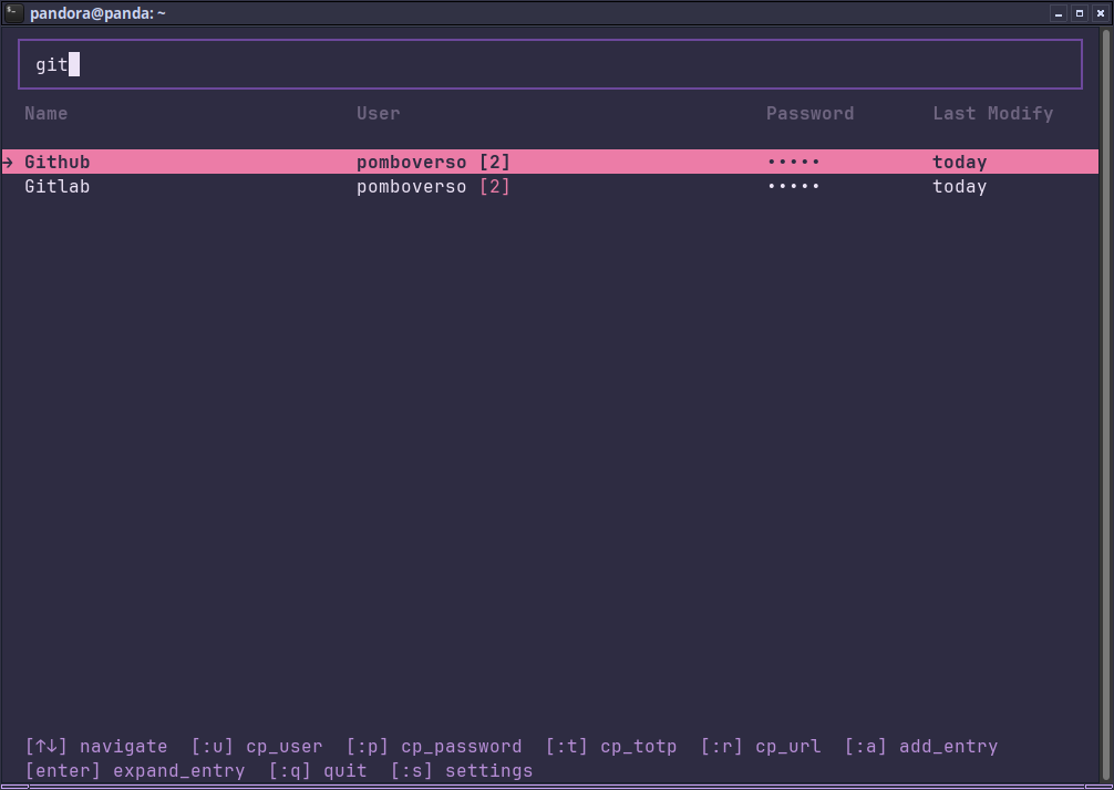 Index Screen