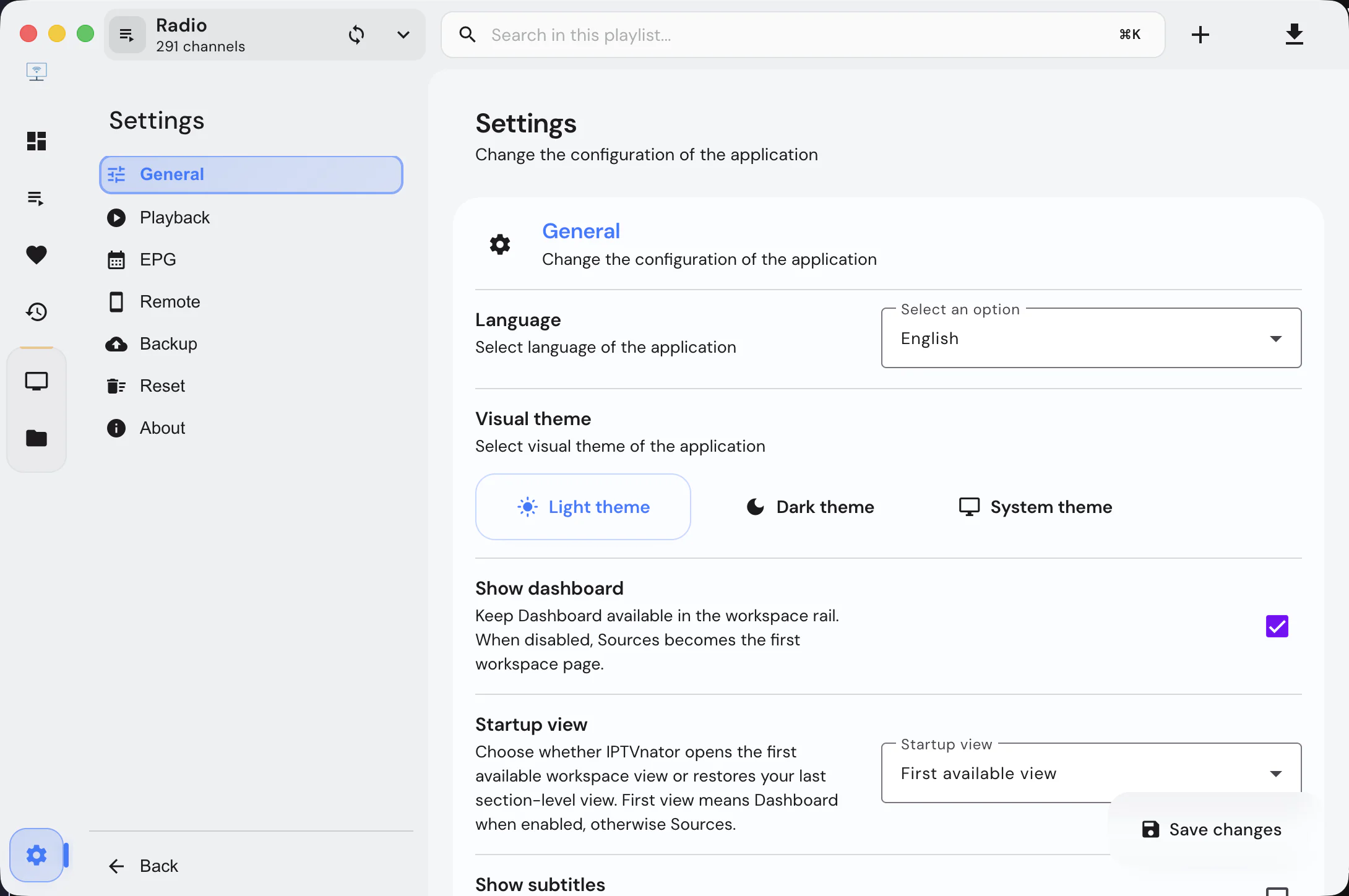 Light theme